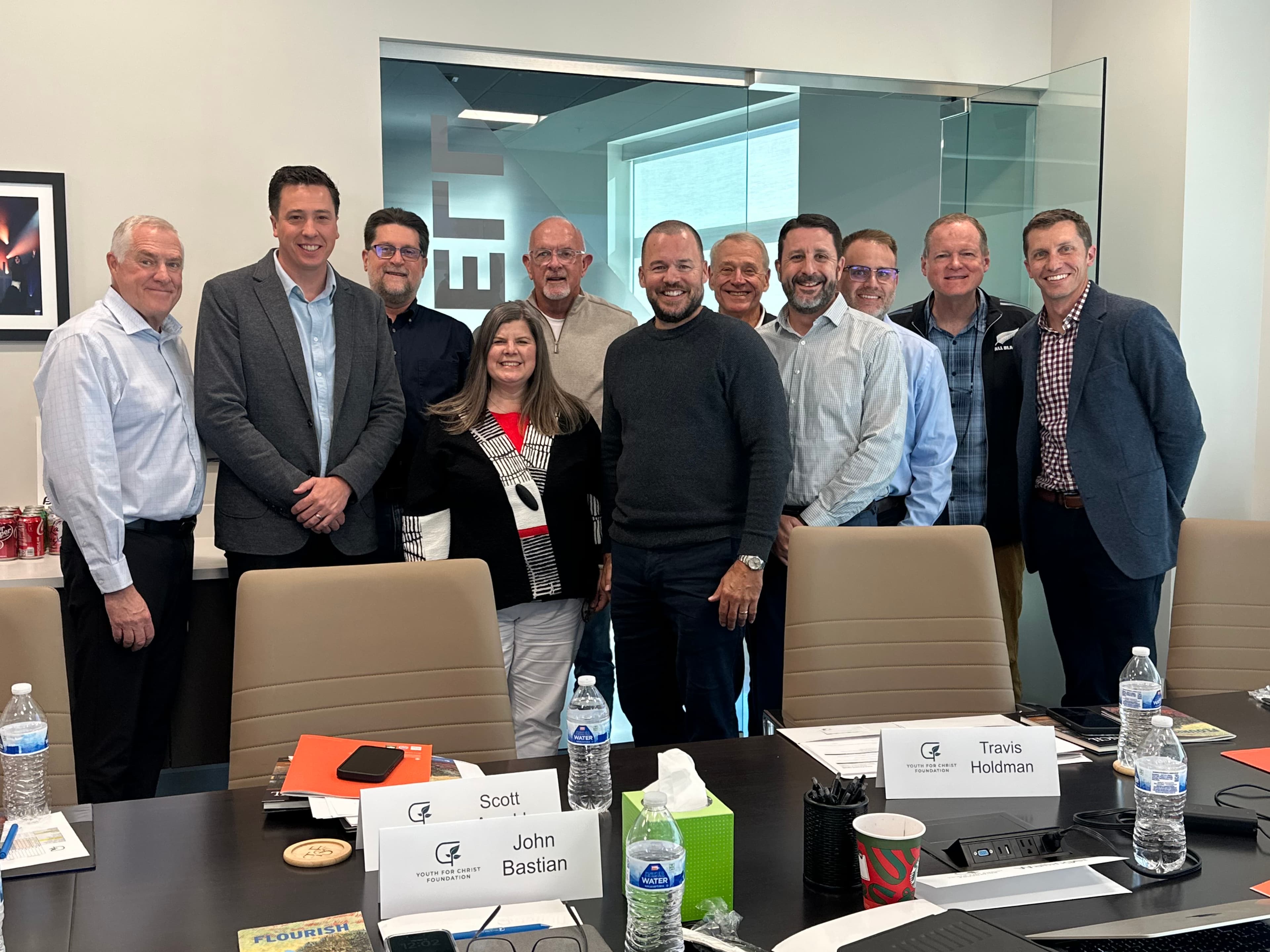 Gary with Nathan Jones and the YFC Foundation Board